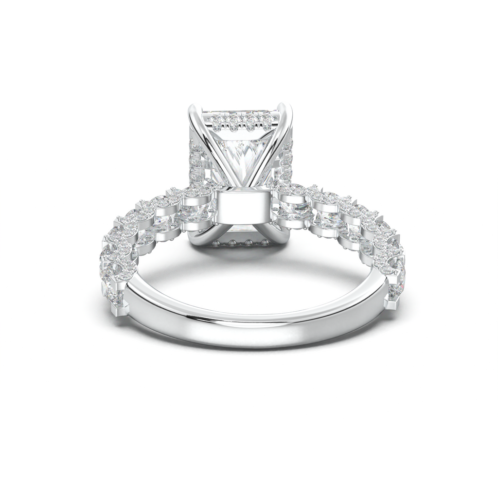 Radiant Diamond Band Engagement Ring