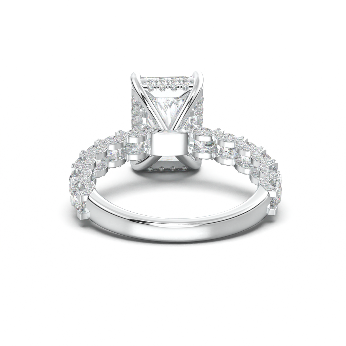 Radiant Diamond Band Engagement Ring