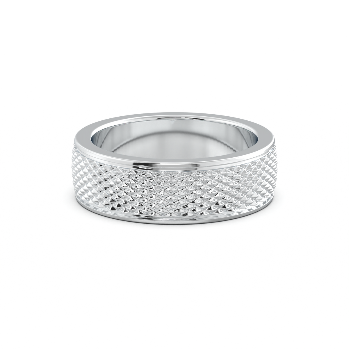 Diamond-Cut Textured Men's Wedding Band