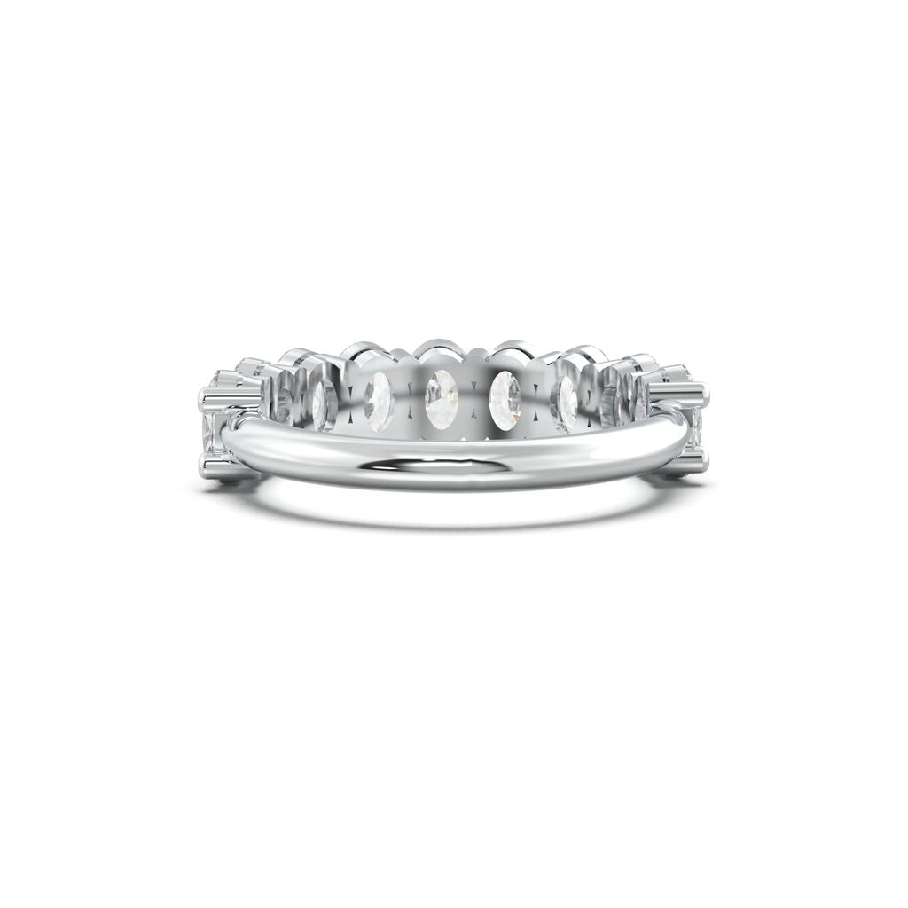 Nine-Oval Half-Eternity Wedding Band