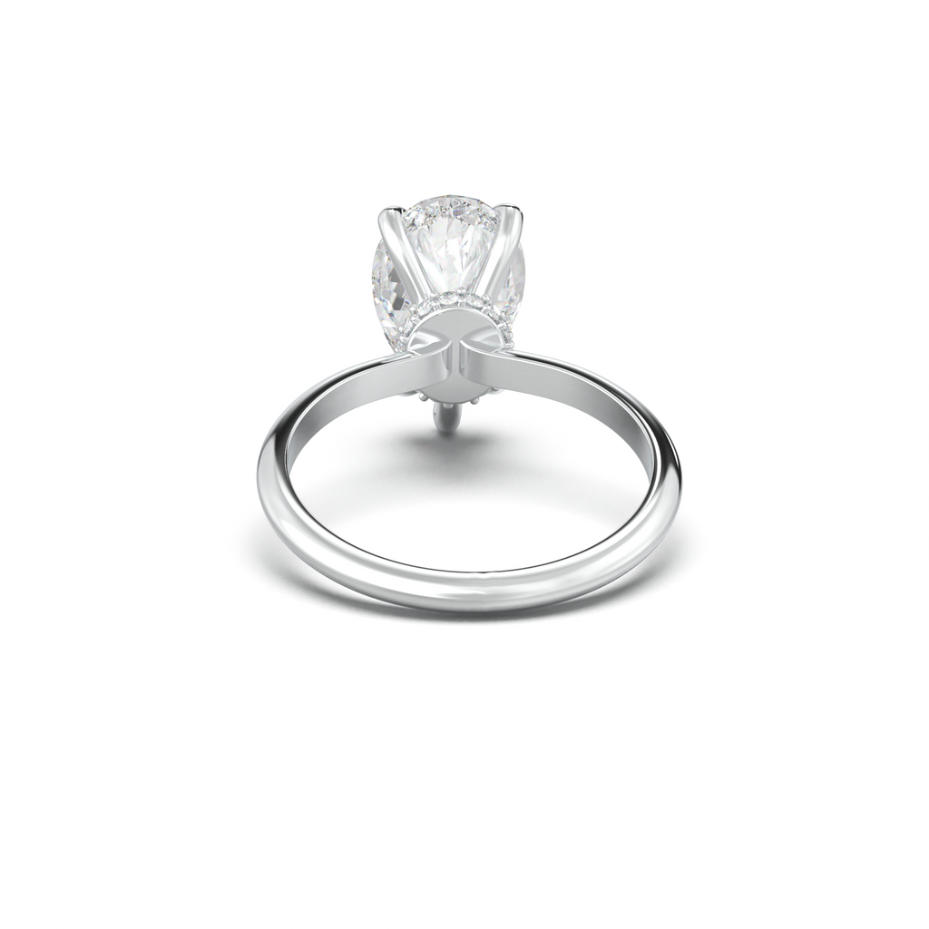 Pear Hidden Halo Engagement Ring