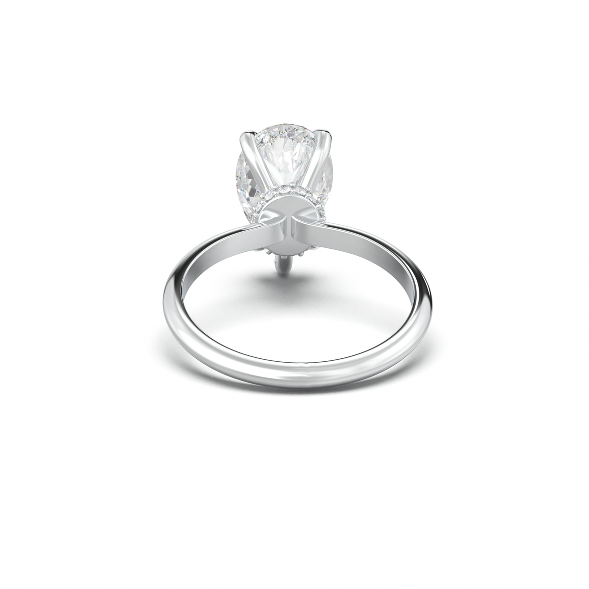 Pear Hidden Halo Engagement Ring