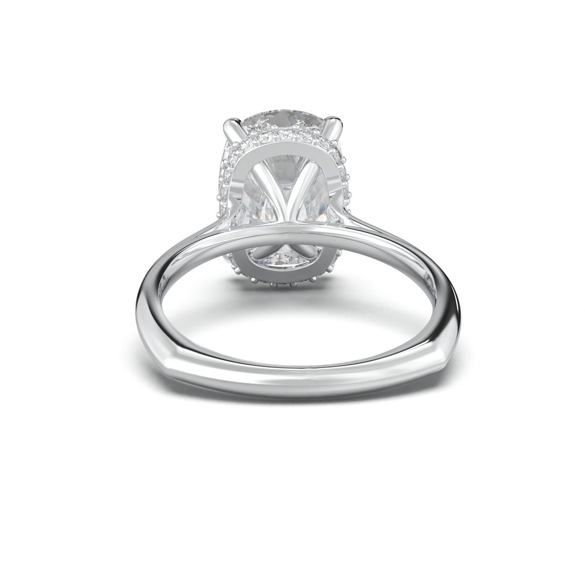 Cushion Hidden Halo Engagement Ring