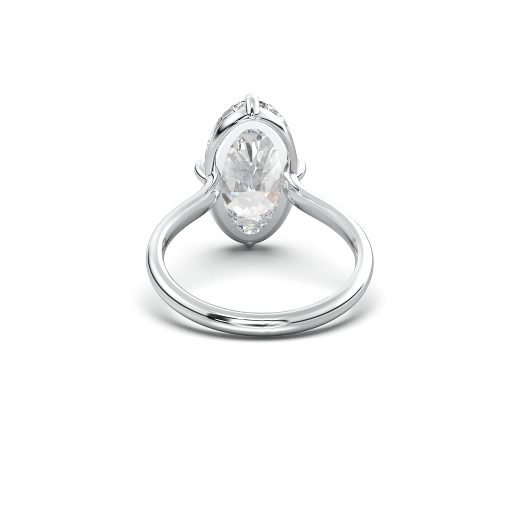 Elongated Moval Solitaire Engagement Ring