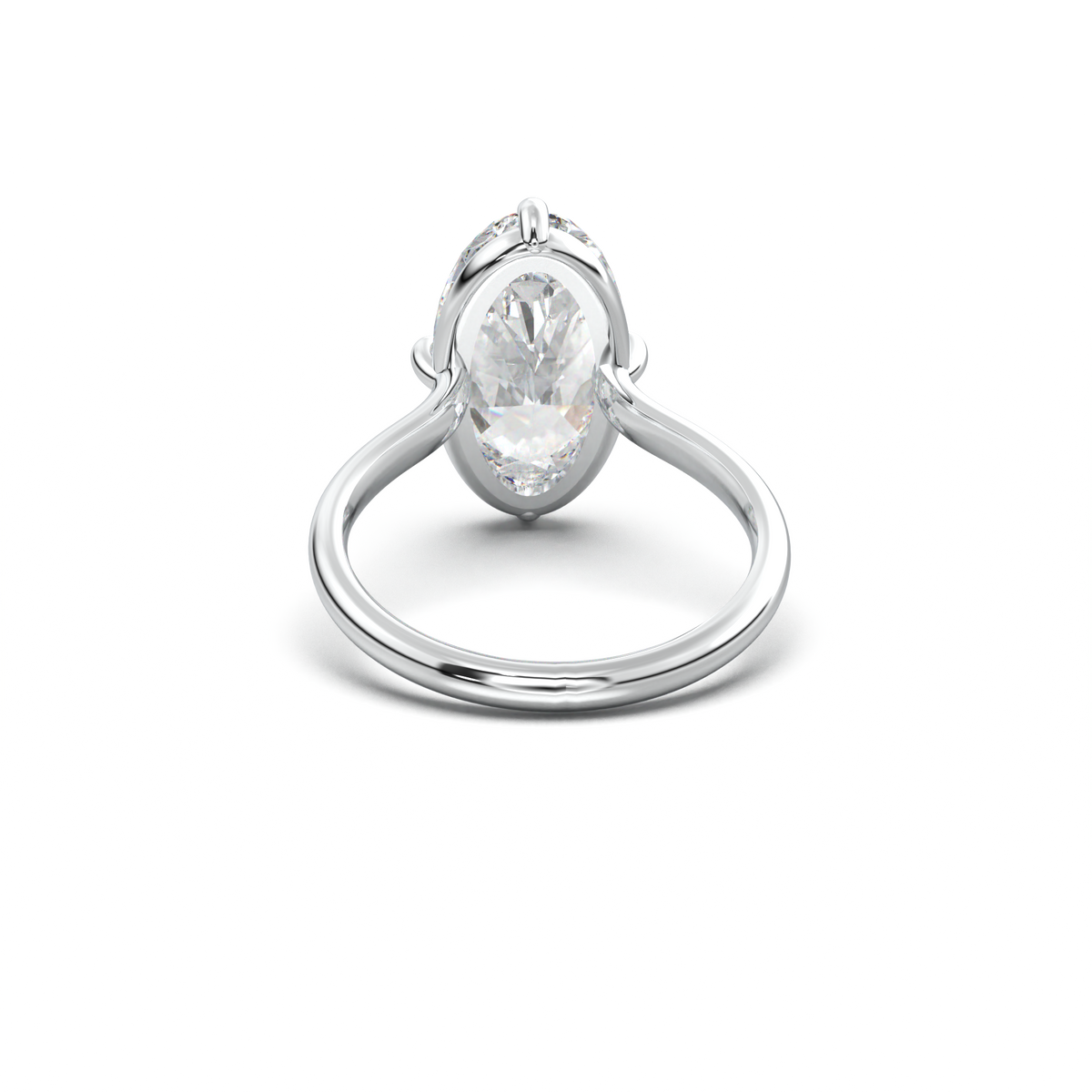 Elongated Moval Solitaire Engagement Ring