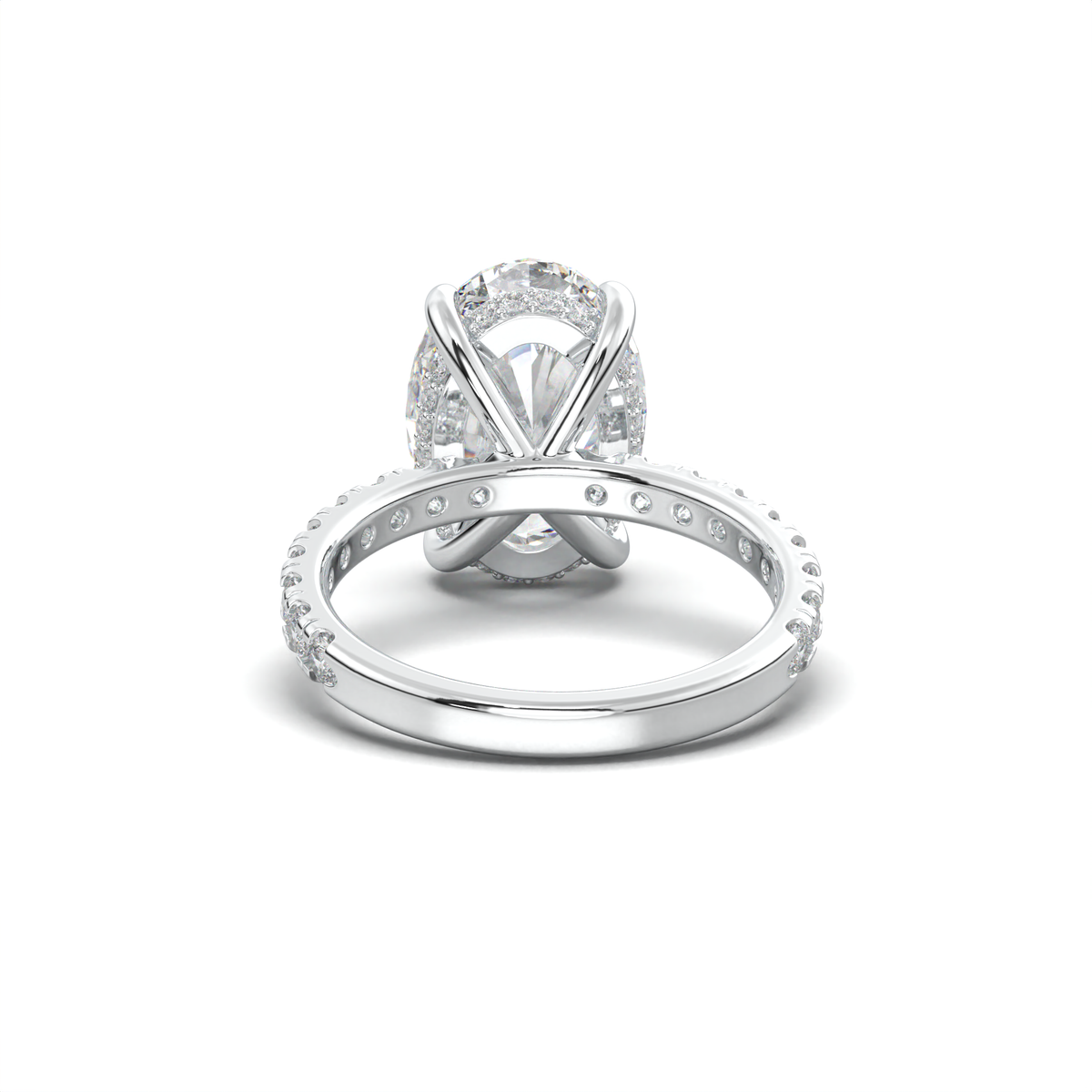 Oval Pavé Hidden Halo Engagement Ring