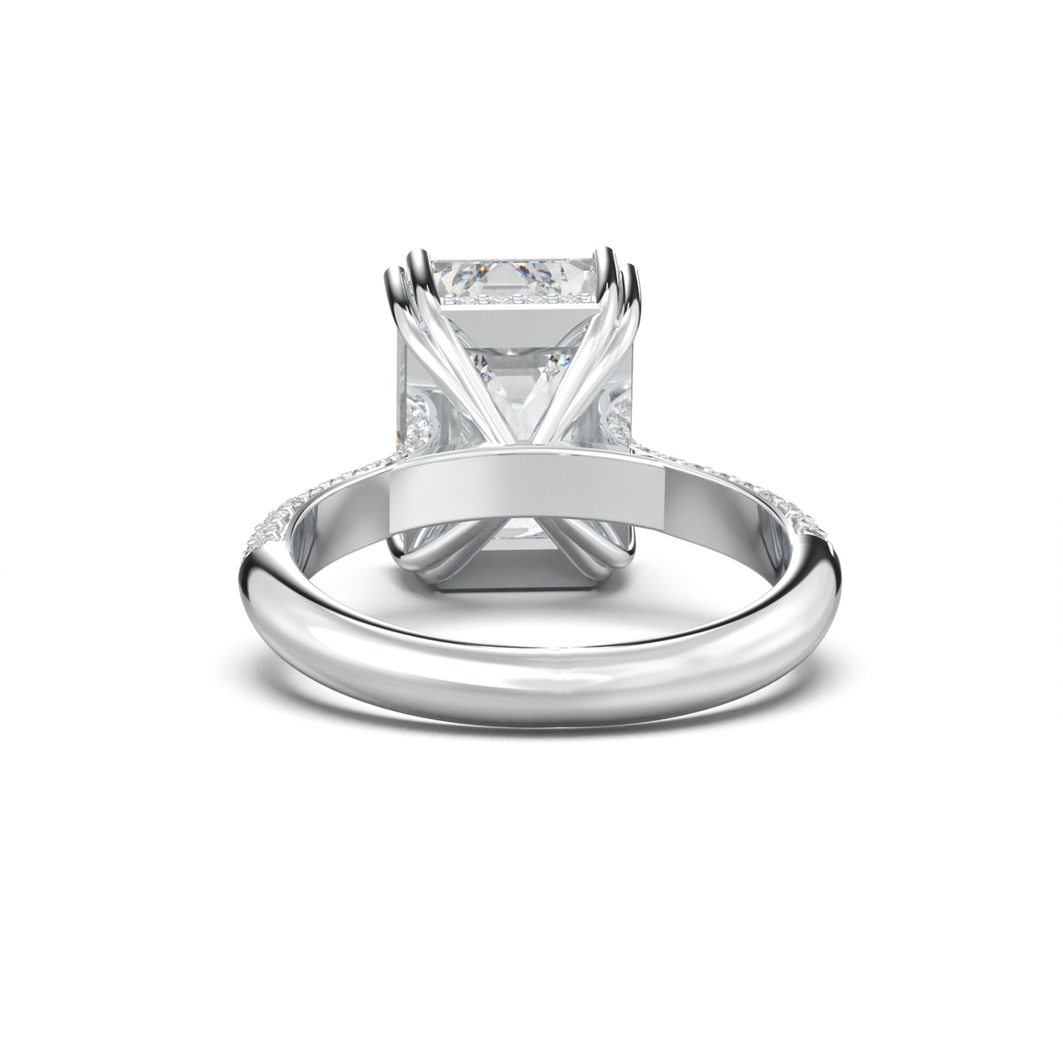 Emerald Double Pavé Engagement Ring