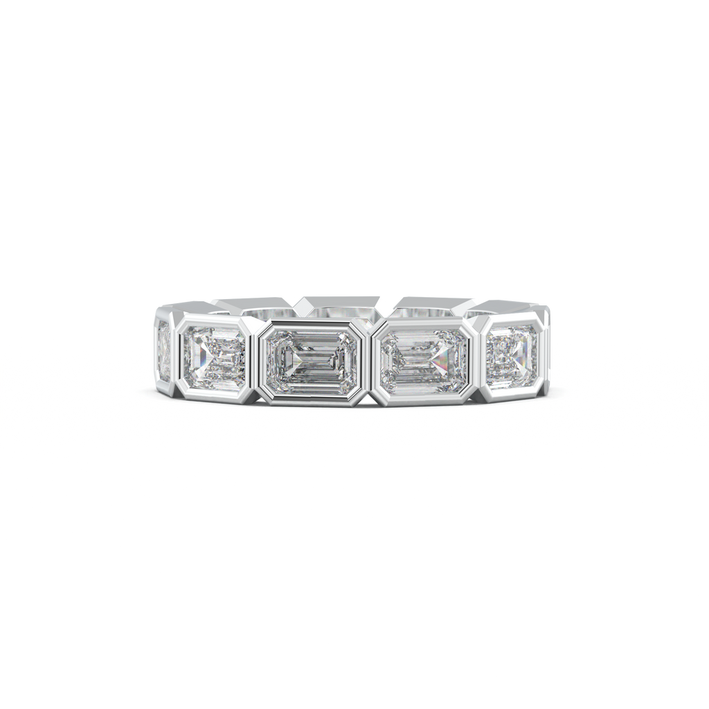 Emerald-Cut Bezel-Style Eternity Wedding Band