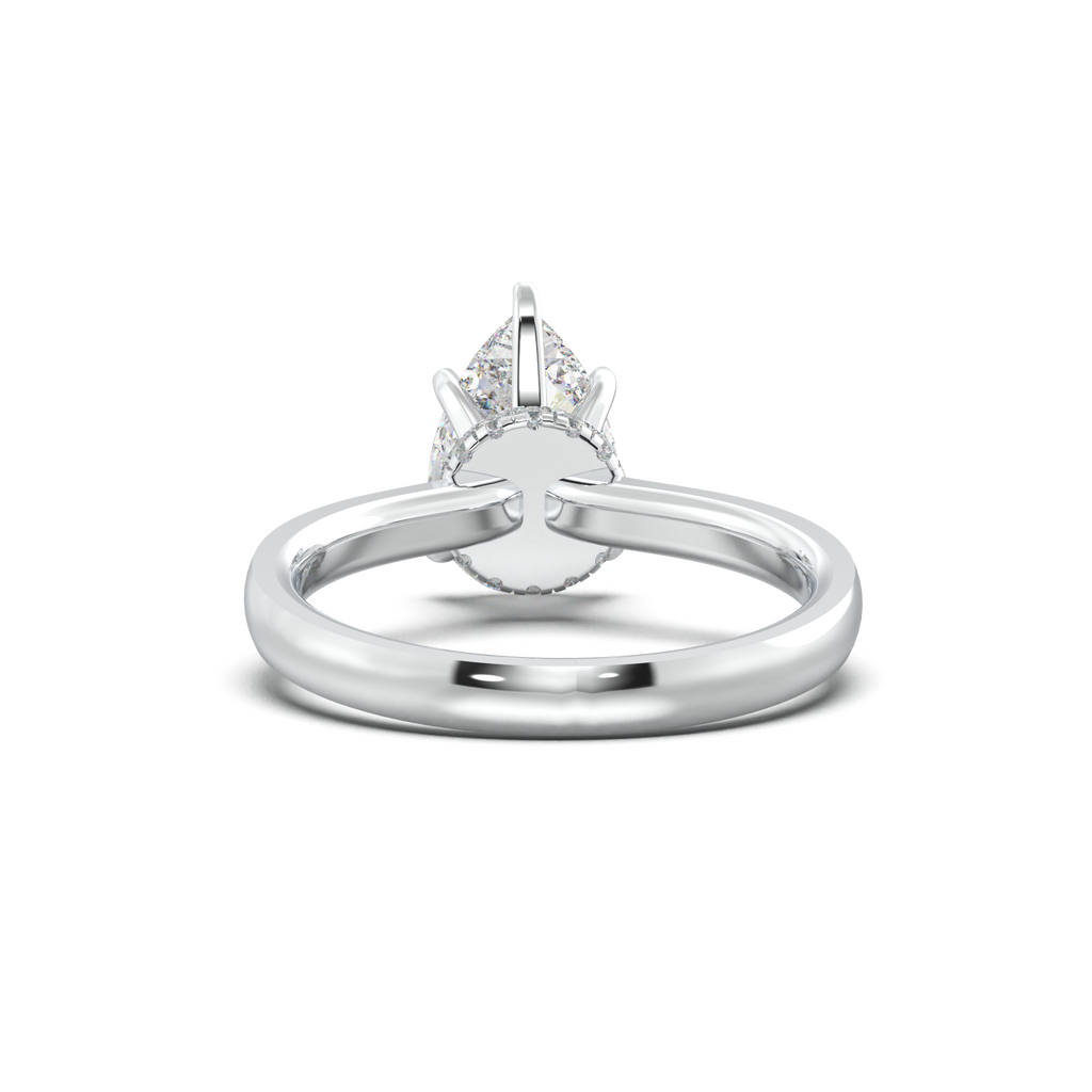 Cushion Hidden Pavé Engagement Ring