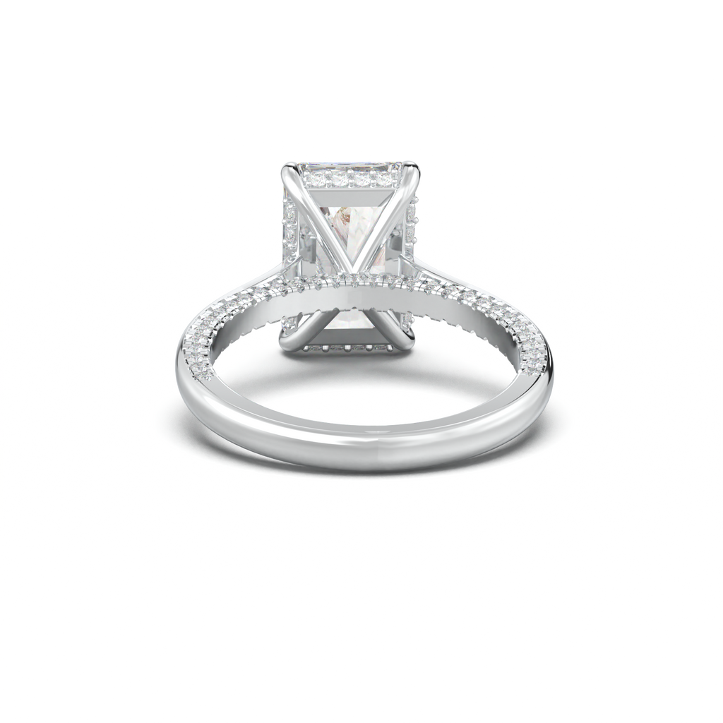 Radiant Pavé Hidden Halo Engagement Ring
