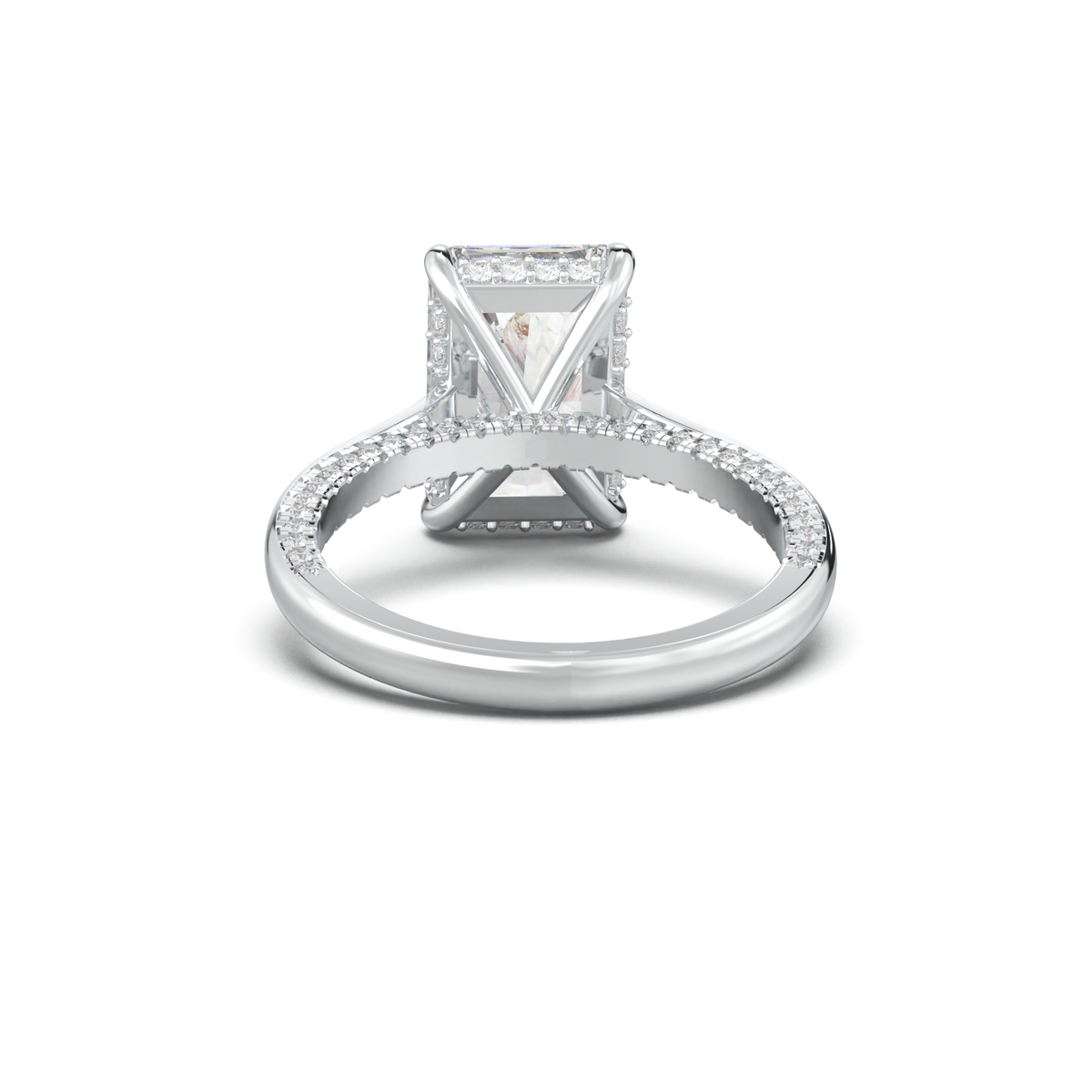 Radiant Pavé Hidden Halo Engagement Ring