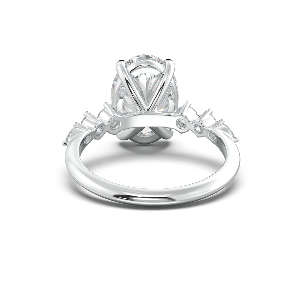 Oval Pear-Accent Engagement Ring