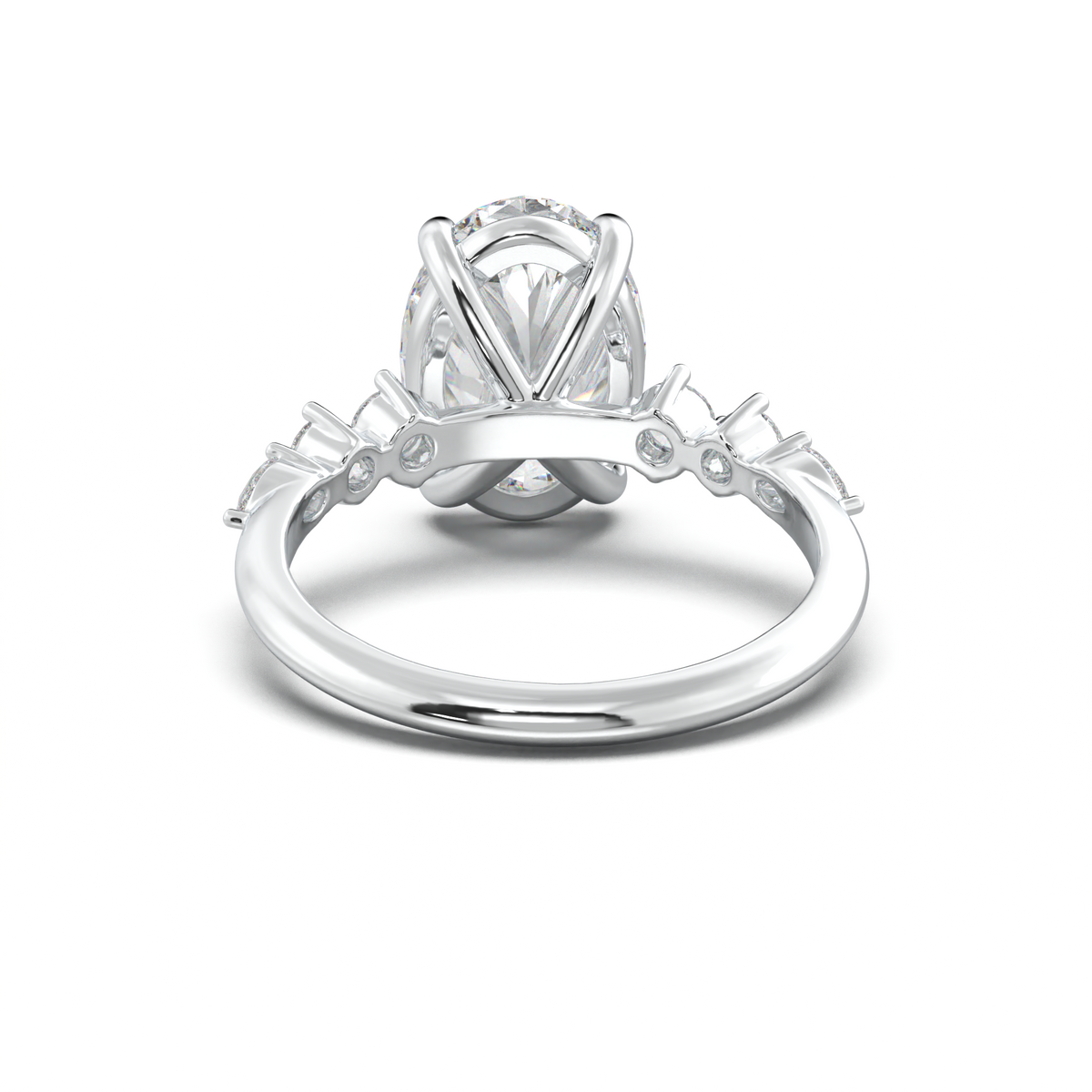 Oval Pear-Accent Engagement Ring