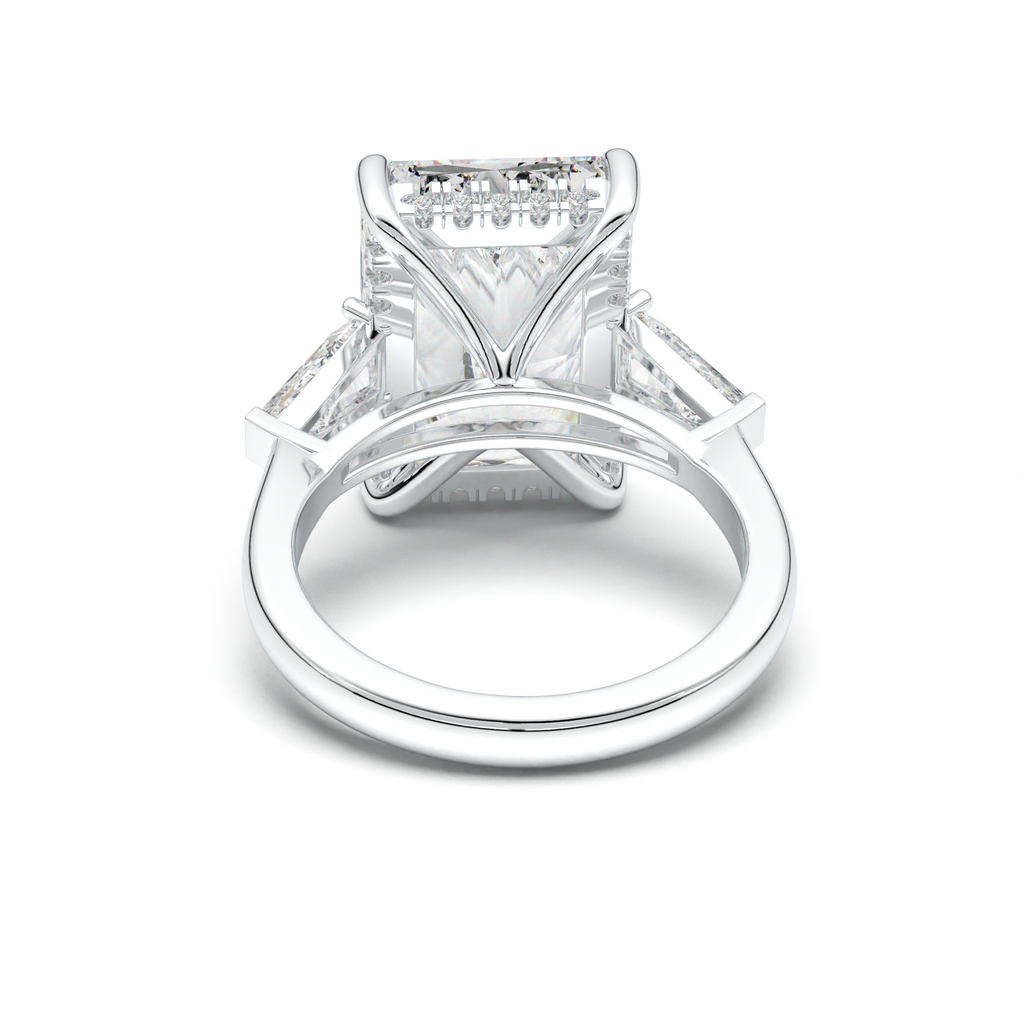 Radiant Baguette Hidden Halo Engagement Ring