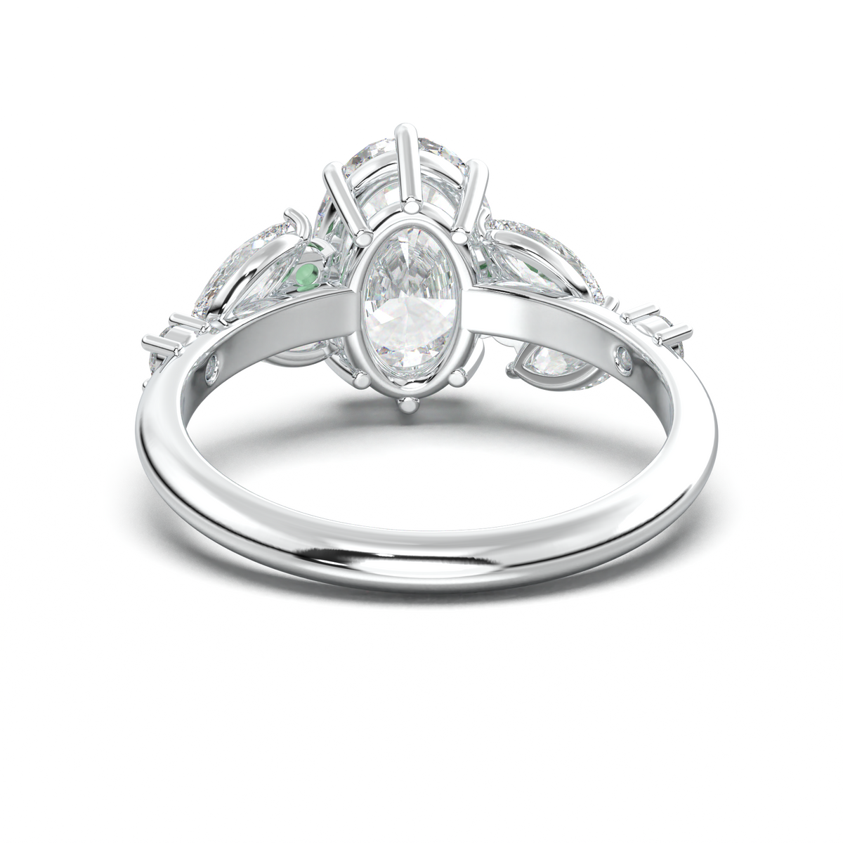 Oval Marquise-Accent Engagement Ring