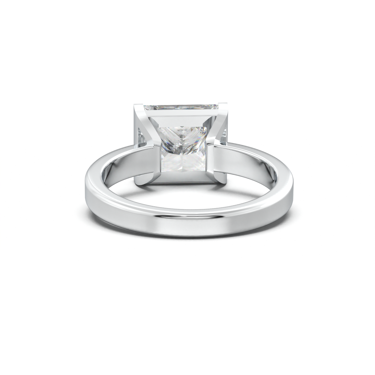 Princess Half-Bezel Engagement Ring