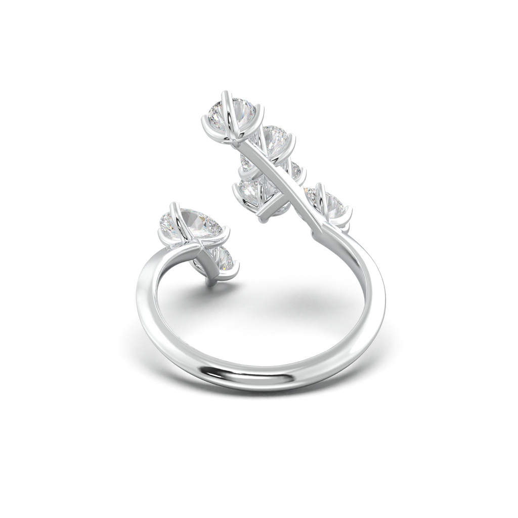 Asymmetric Mixed-Shape Diamond & Peridot Ring