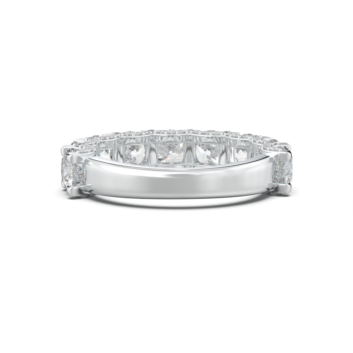 Round Diamond Pavé-Edge Wedding Band