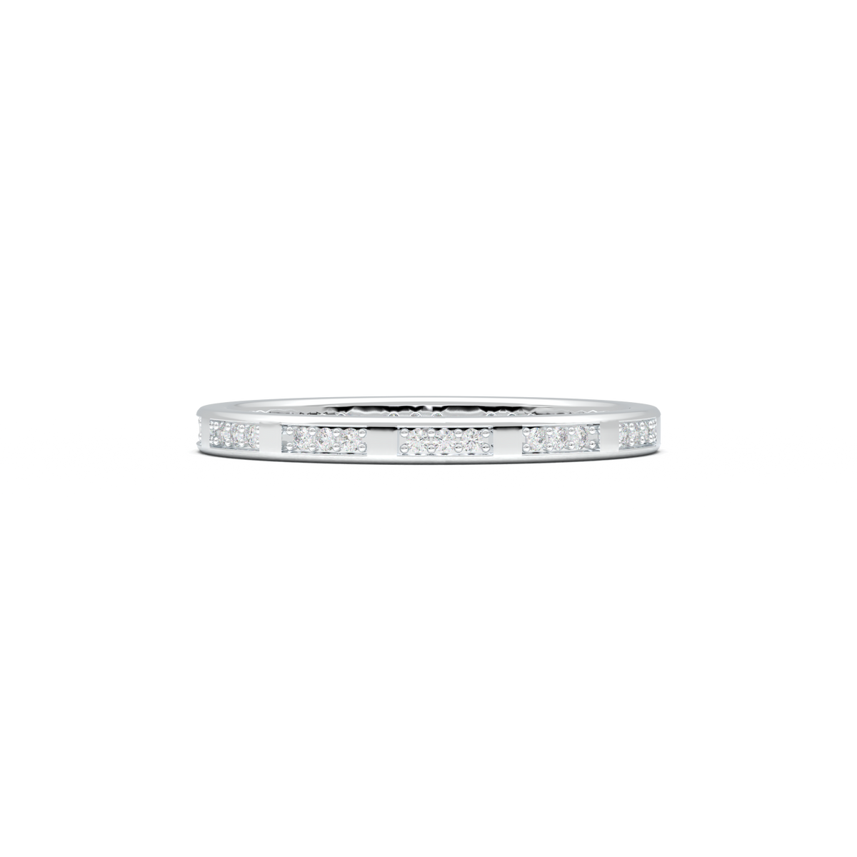 Geometric Round Diamond Wedding Band
