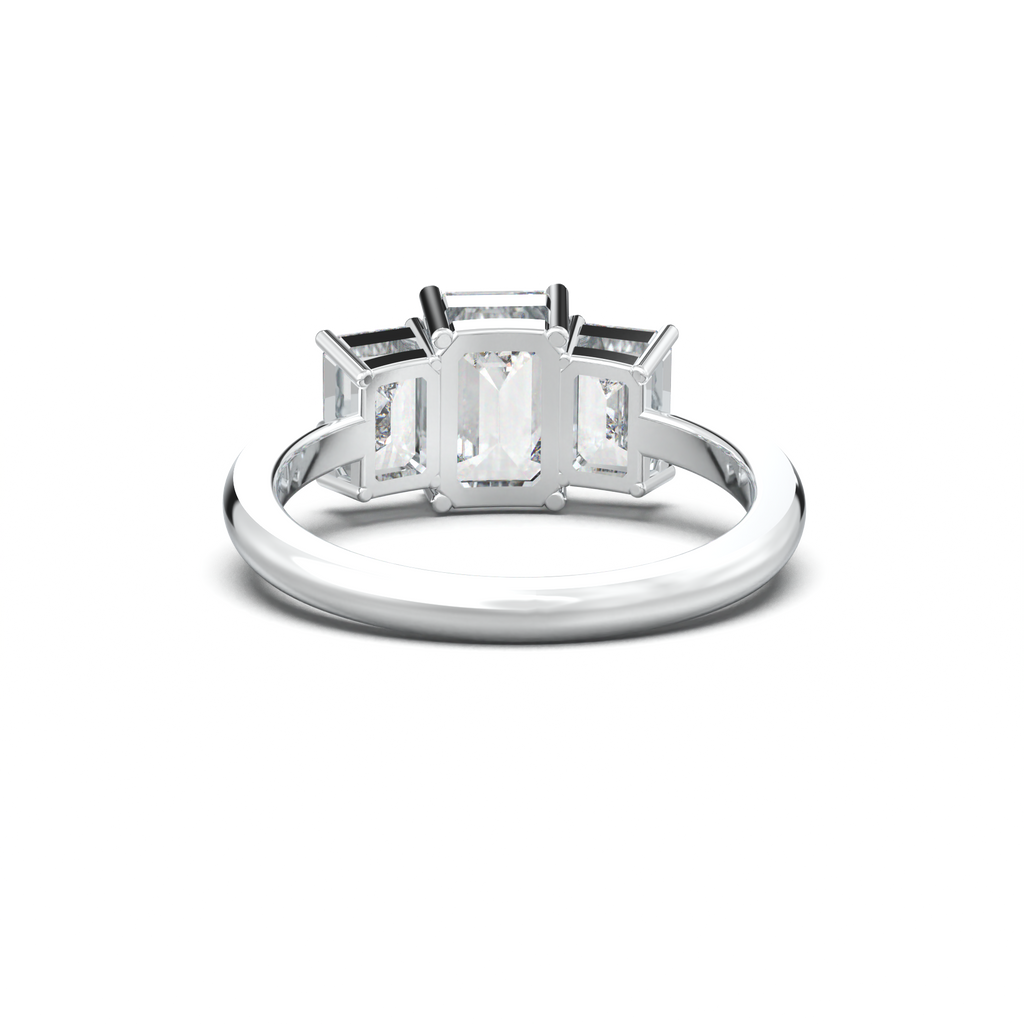 Emerald Three-Stone Engagement Ring