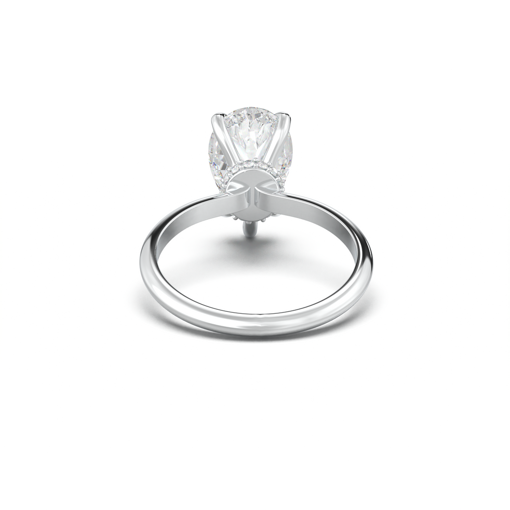 Pear Hidden Halo Engagement Ring