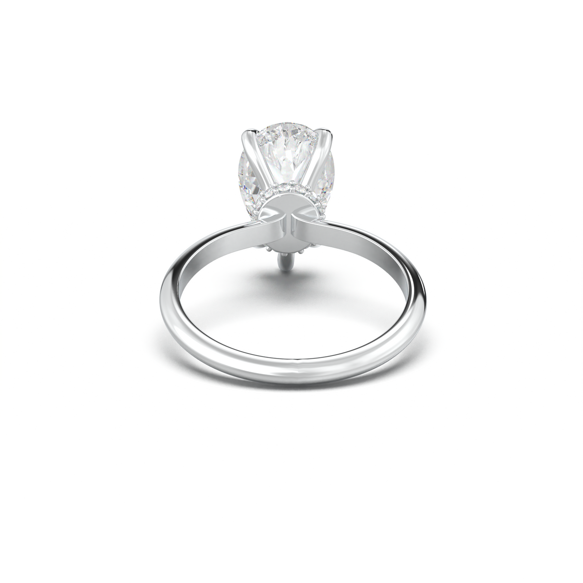 Pear Hidden Halo Engagement Ring