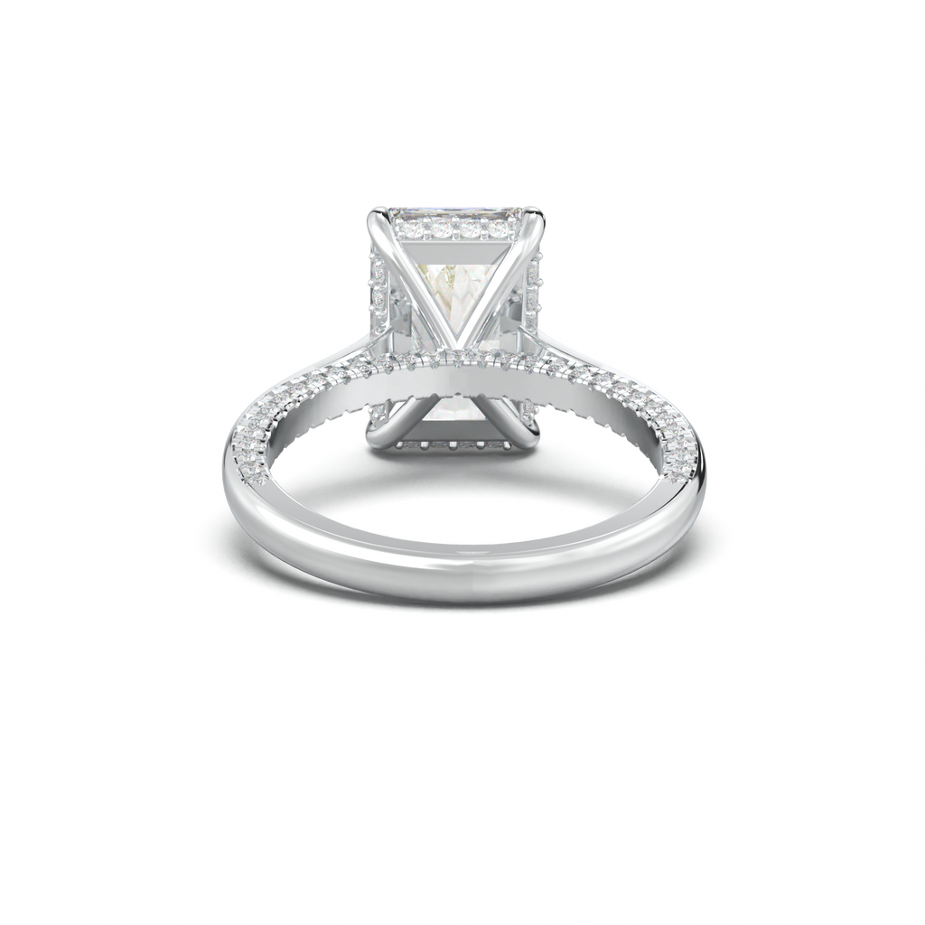 Radiant Pavé Hidden Halo Engagement Ring