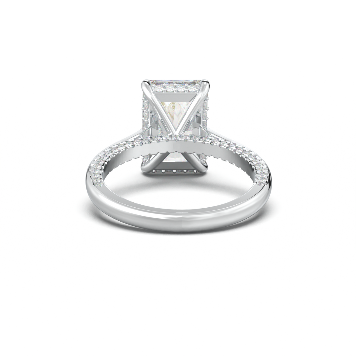 Radiant Pavé Hidden Halo Engagement Ring