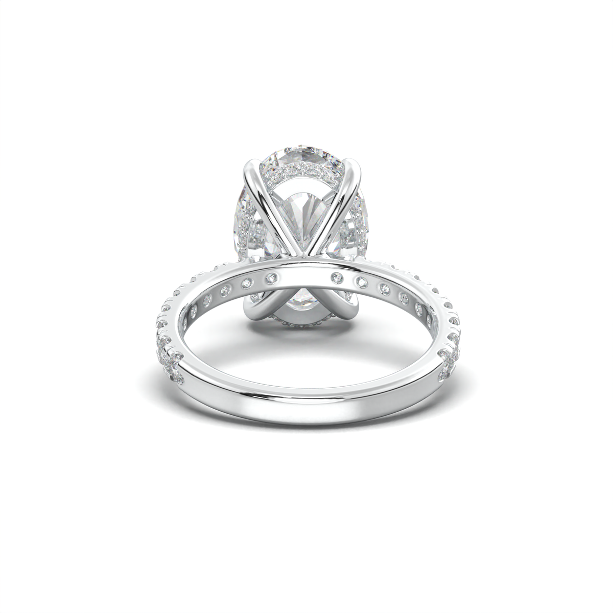 Oval Pavé Hidden Halo Engagement Ring