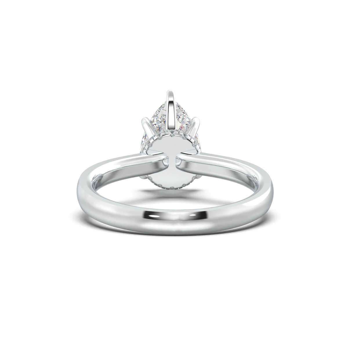 Round Hidden Halo Engagement Ring