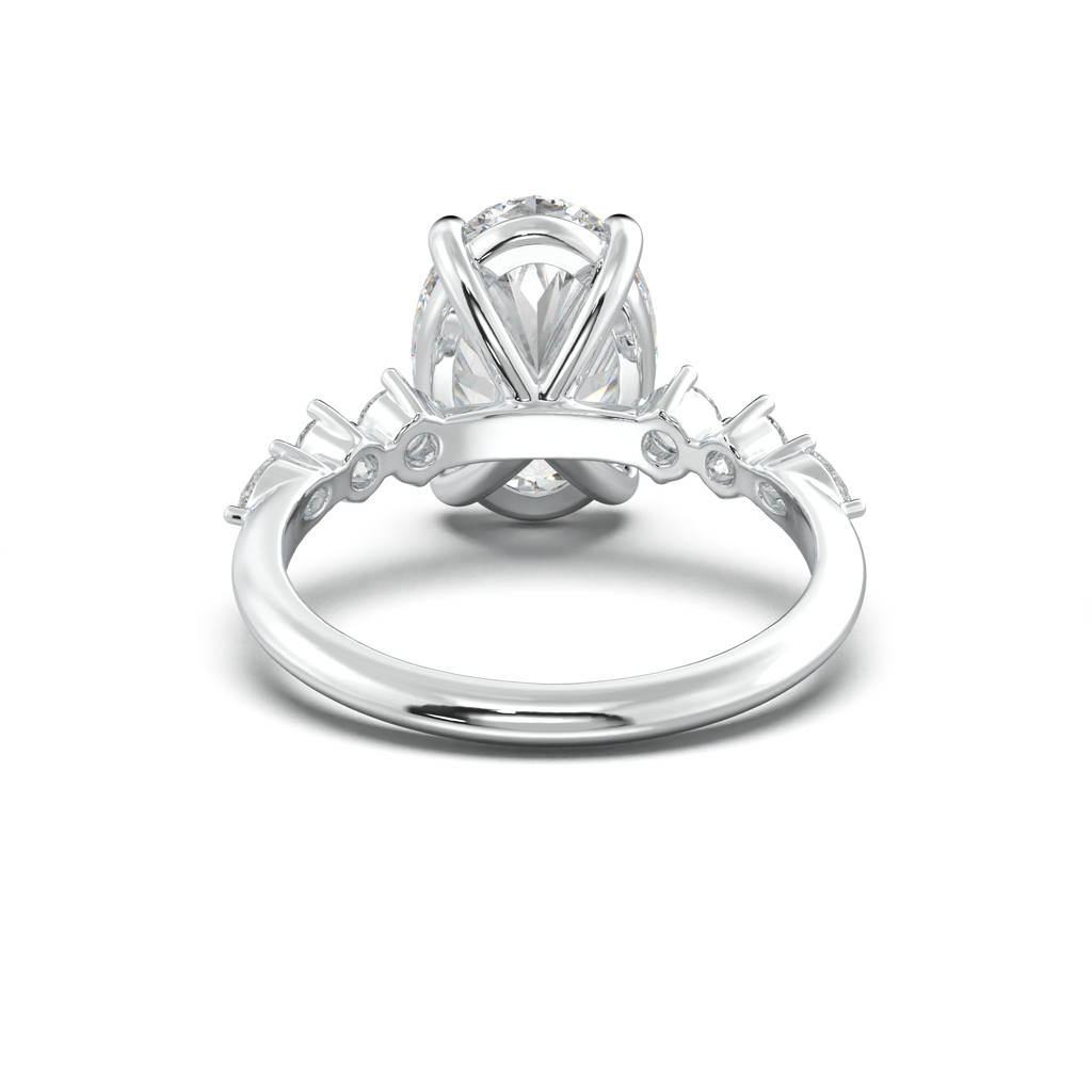 Oval Pear-Accent Engagement Ring