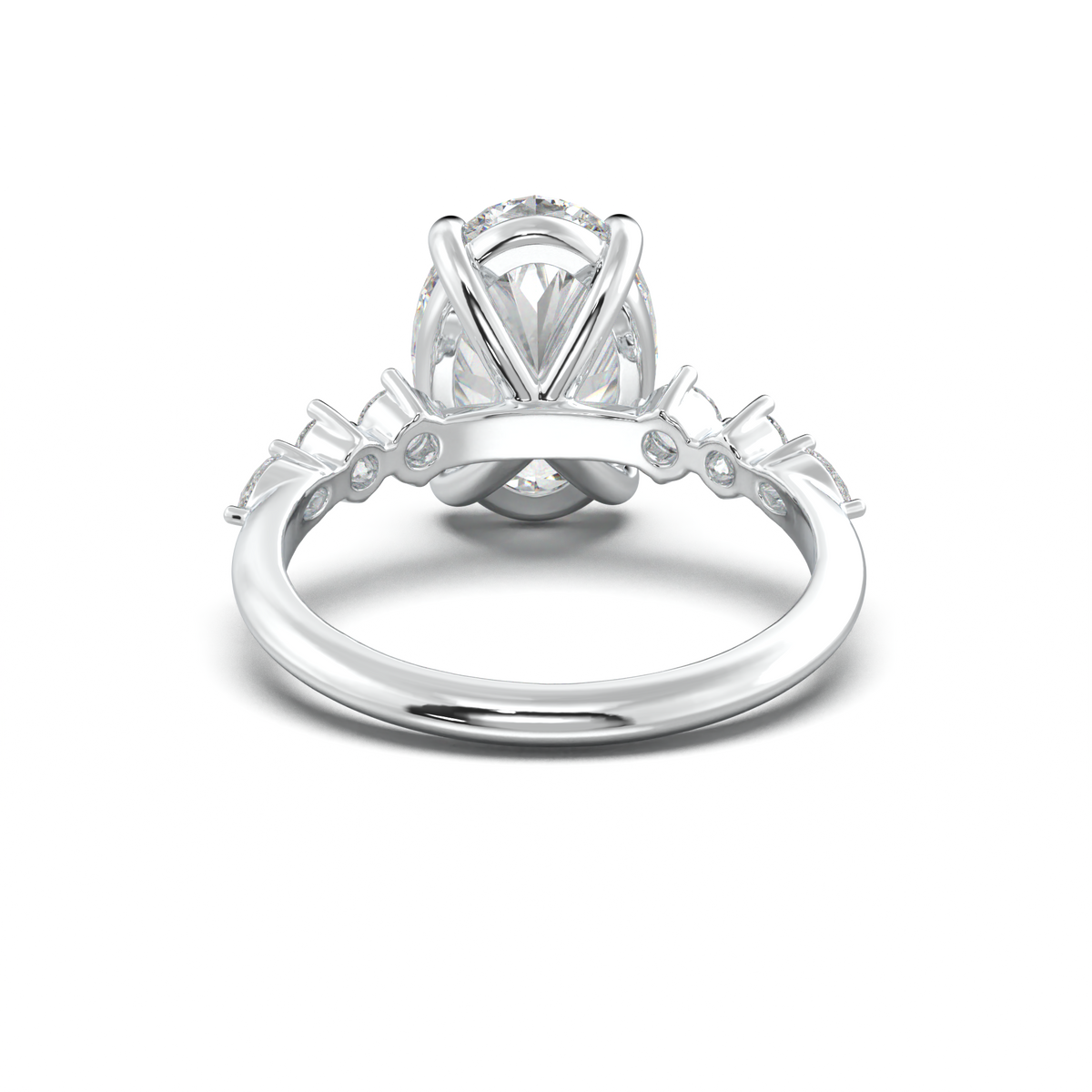 Oval Pear-Accent Engagement Ring