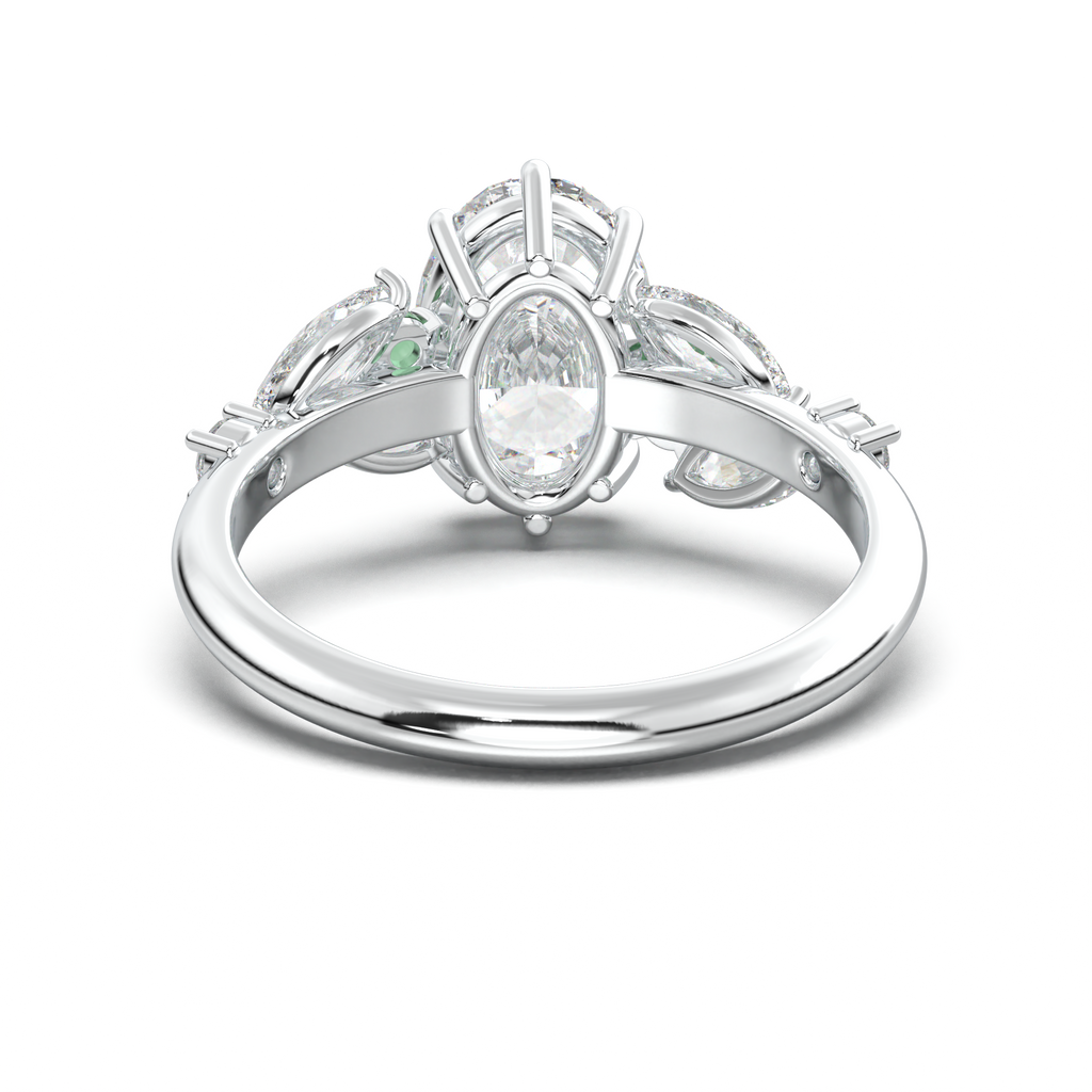 Oval Marquise-Accent Engagement Ring