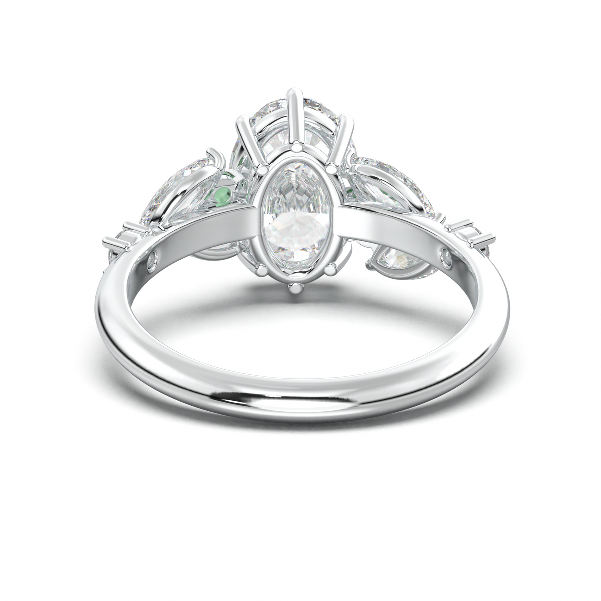 Oval Marquise-Accent Engagement Ring