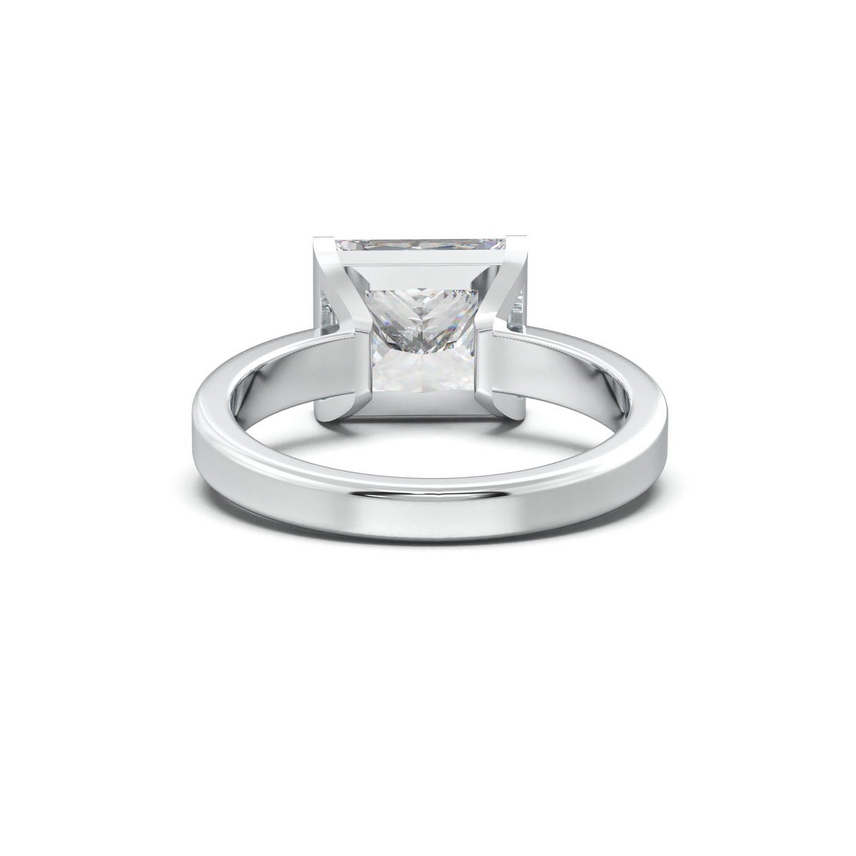 Princess Half-Bezel Engagement Ring