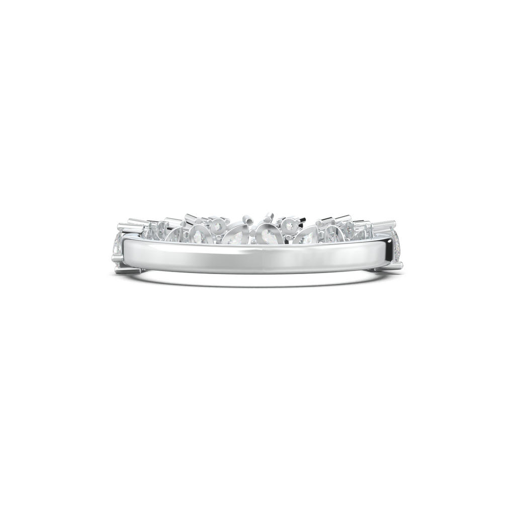 Alternating Pear & Round Half-Eternity Wedding Band