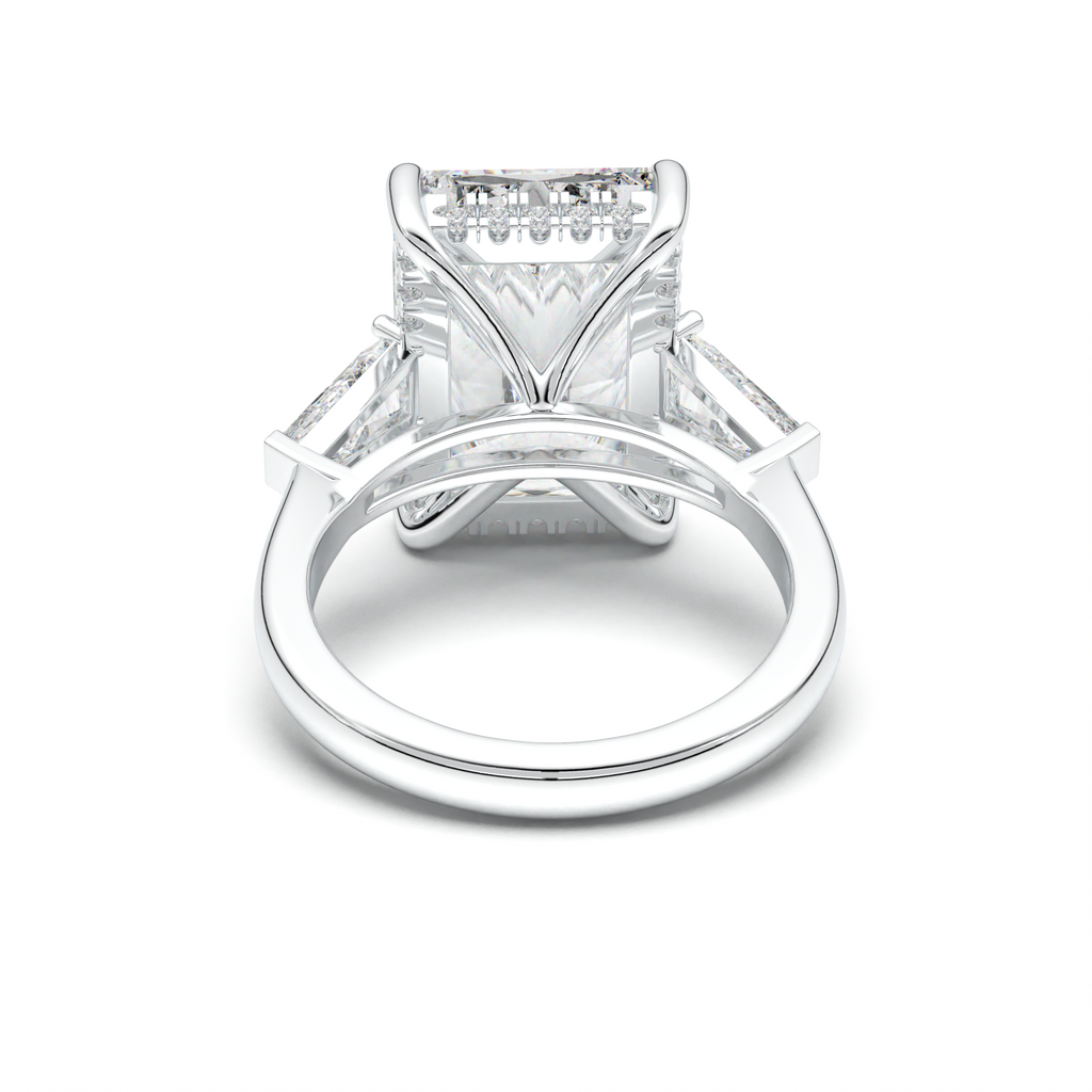 Radiant Baguette Hidden Halo Engagement Ring