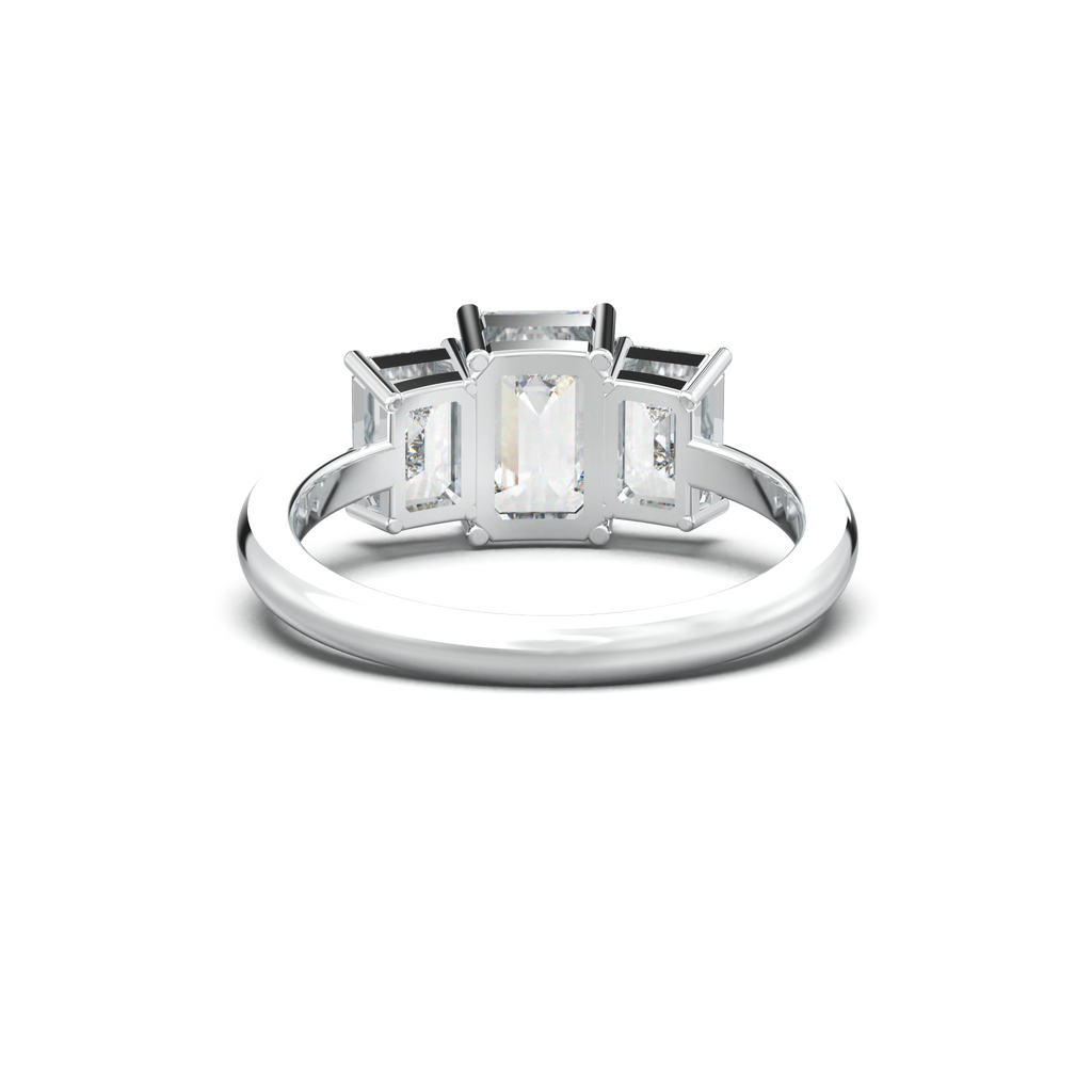Emerald Three-Stone Engagement Ring