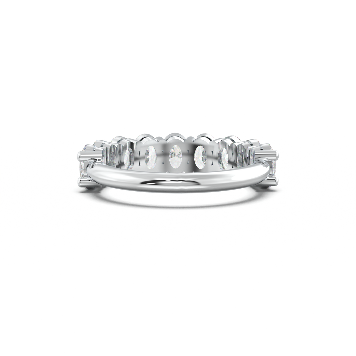 Nine-Oval Half-Eternity Wedding Band