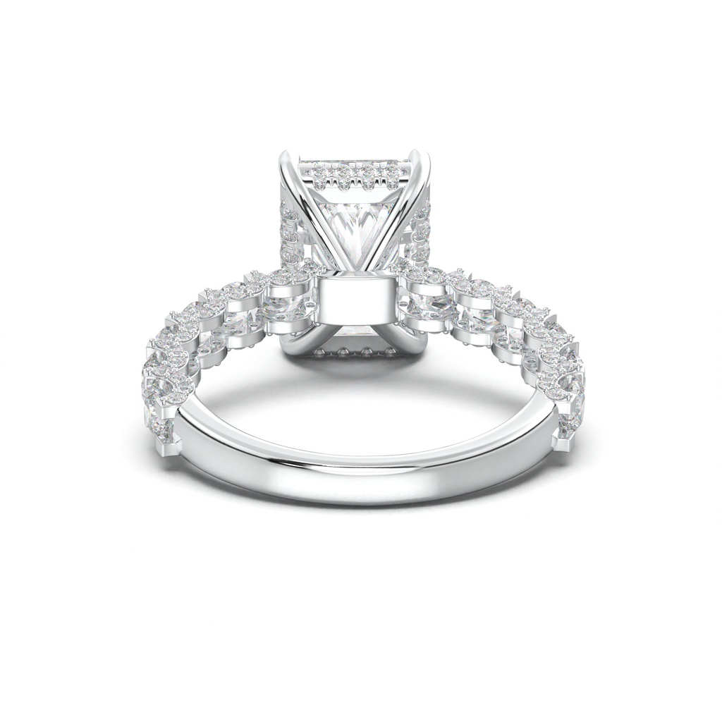 Radiant Diamond Band Engagement Ring