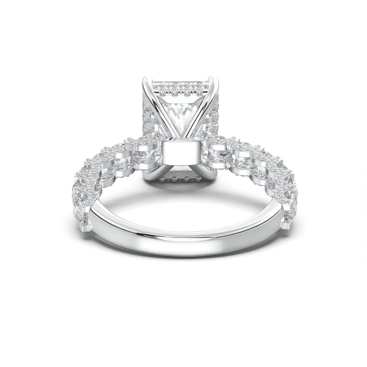 Radiant Diamond Band Engagement Ring