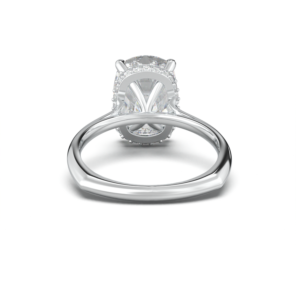 Cushion Hidden Halo Engagement Ring