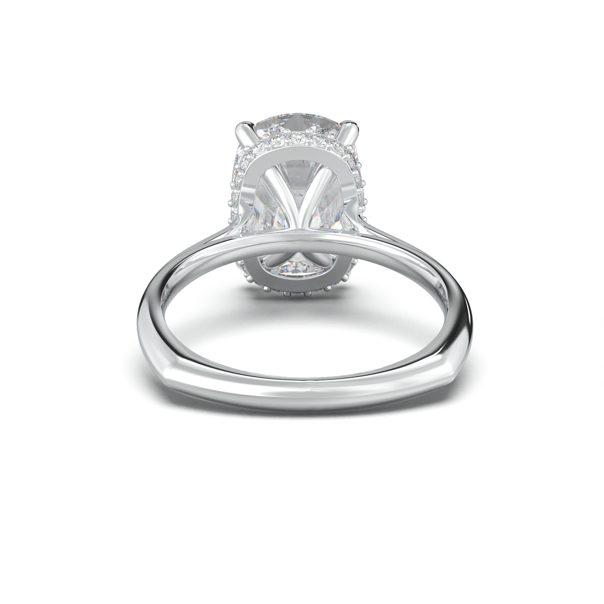 Cushion Hidden Halo Engagement Ring