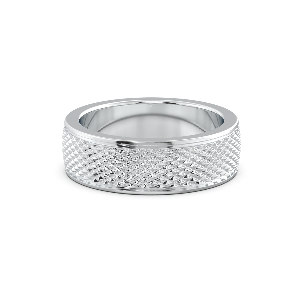 Diamond-Cut Textured Men's Wedding Band