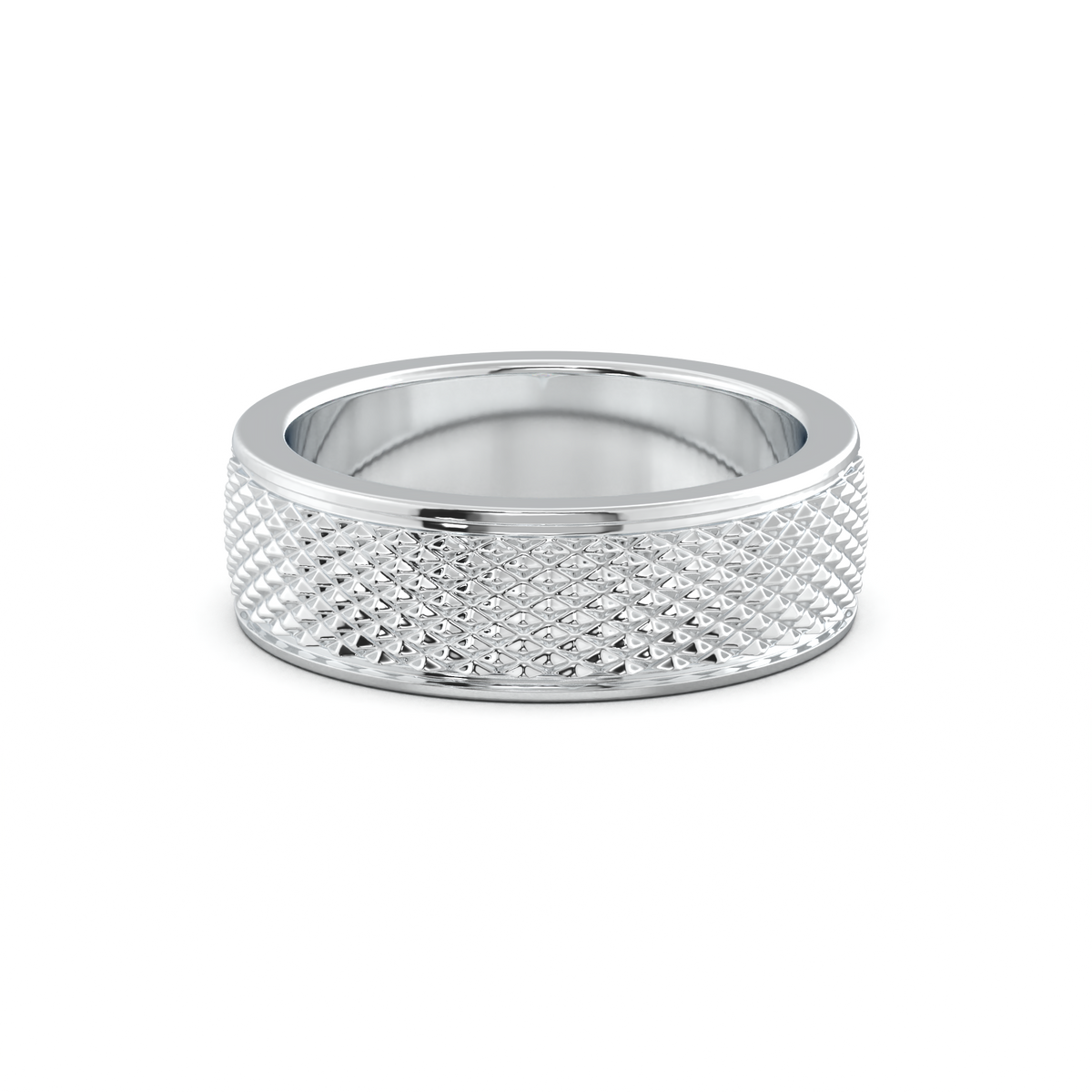Diamond-Cut Textured Men's Wedding Band