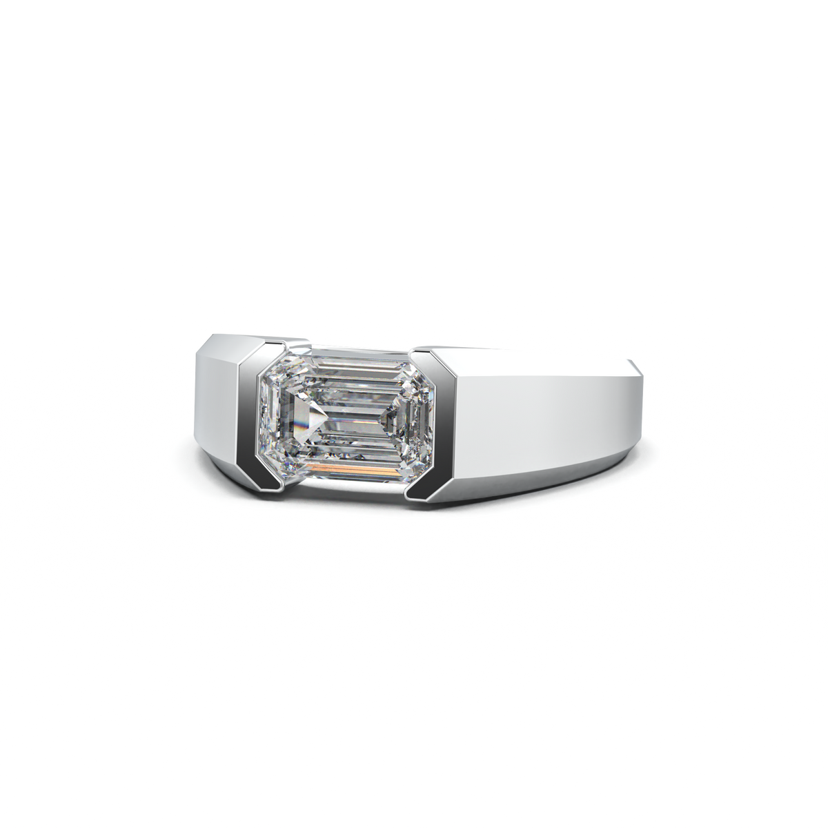 East-West Emerald Men's Ring