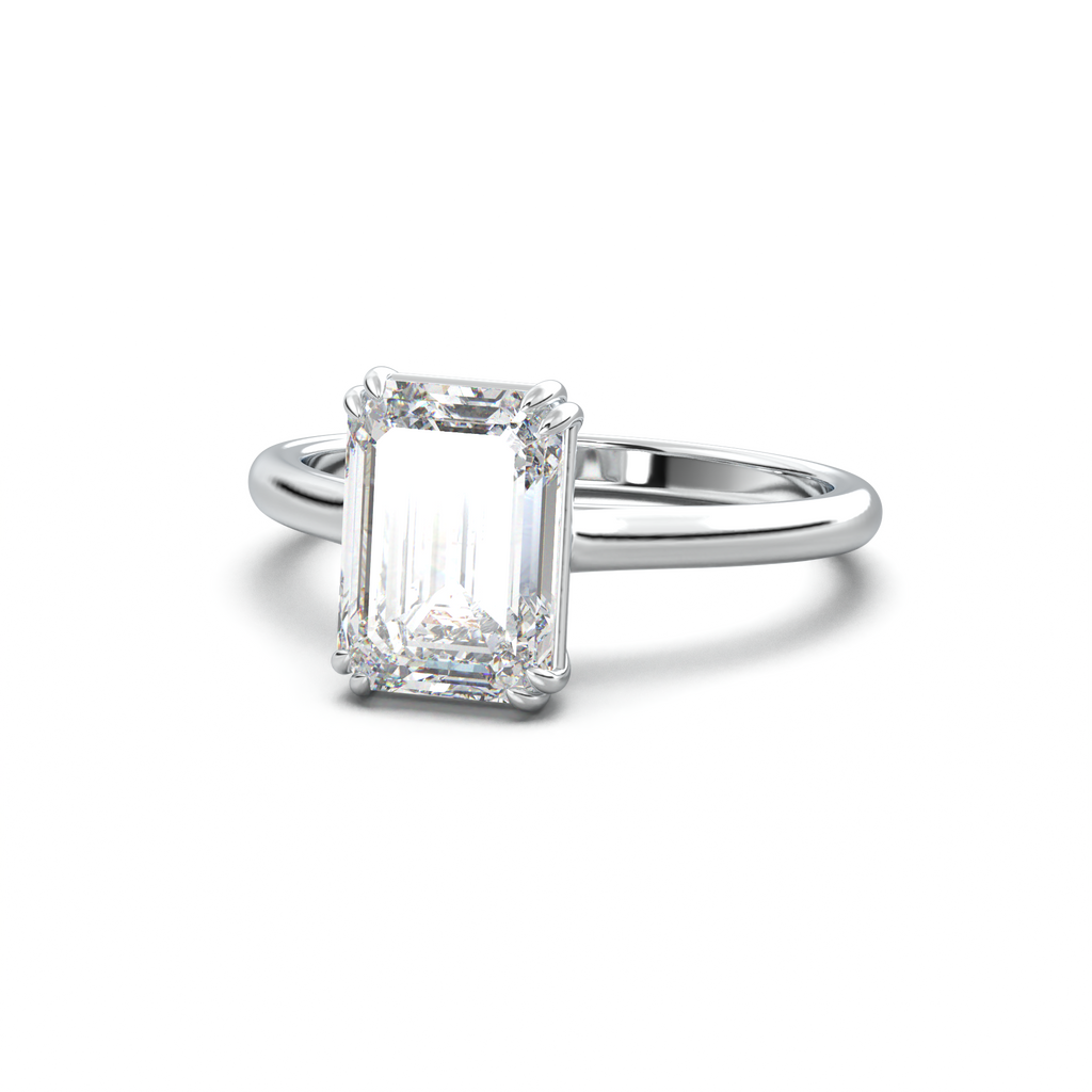 Emerald Solitaire Engagement Ring