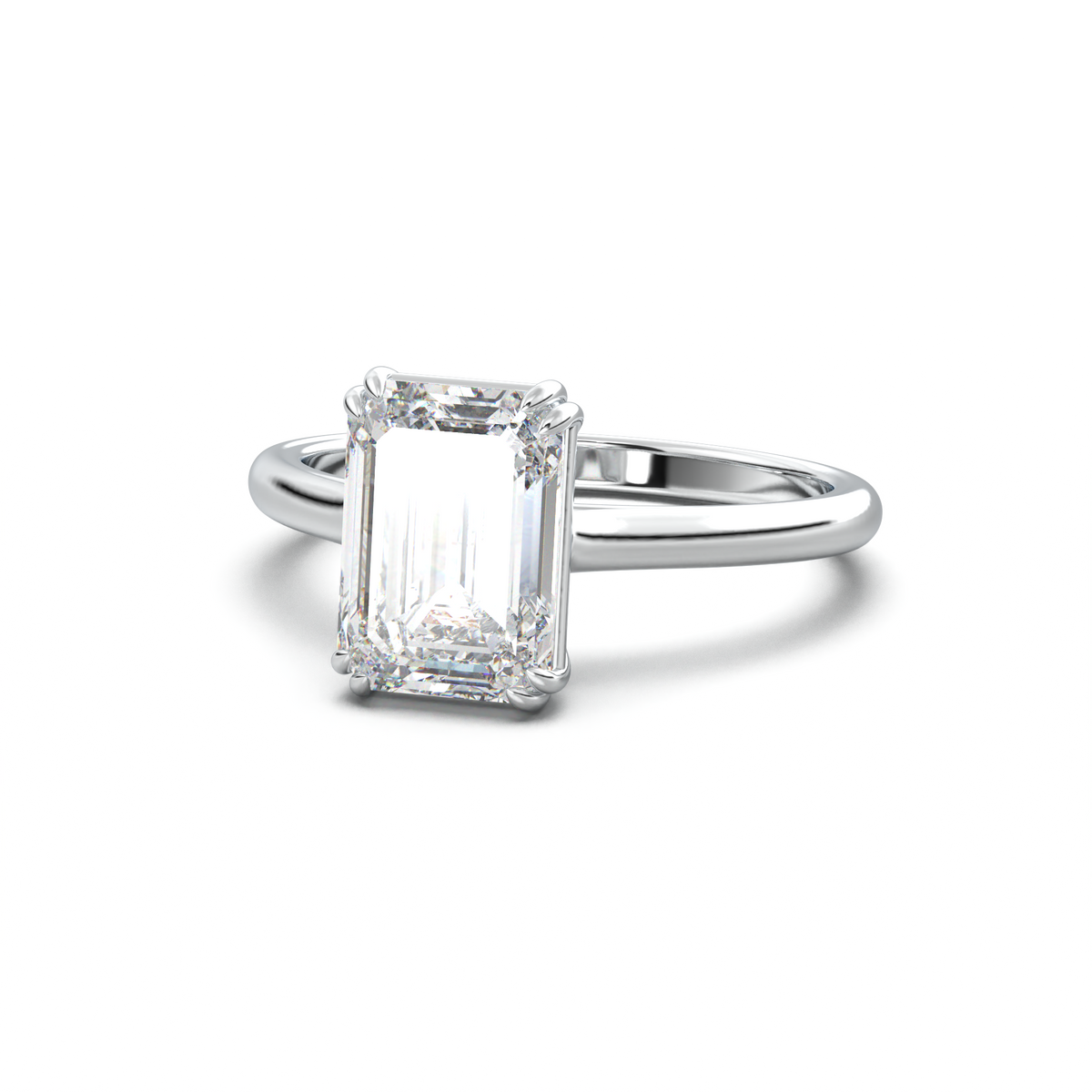 Emerald Solitaire Engagement Ring