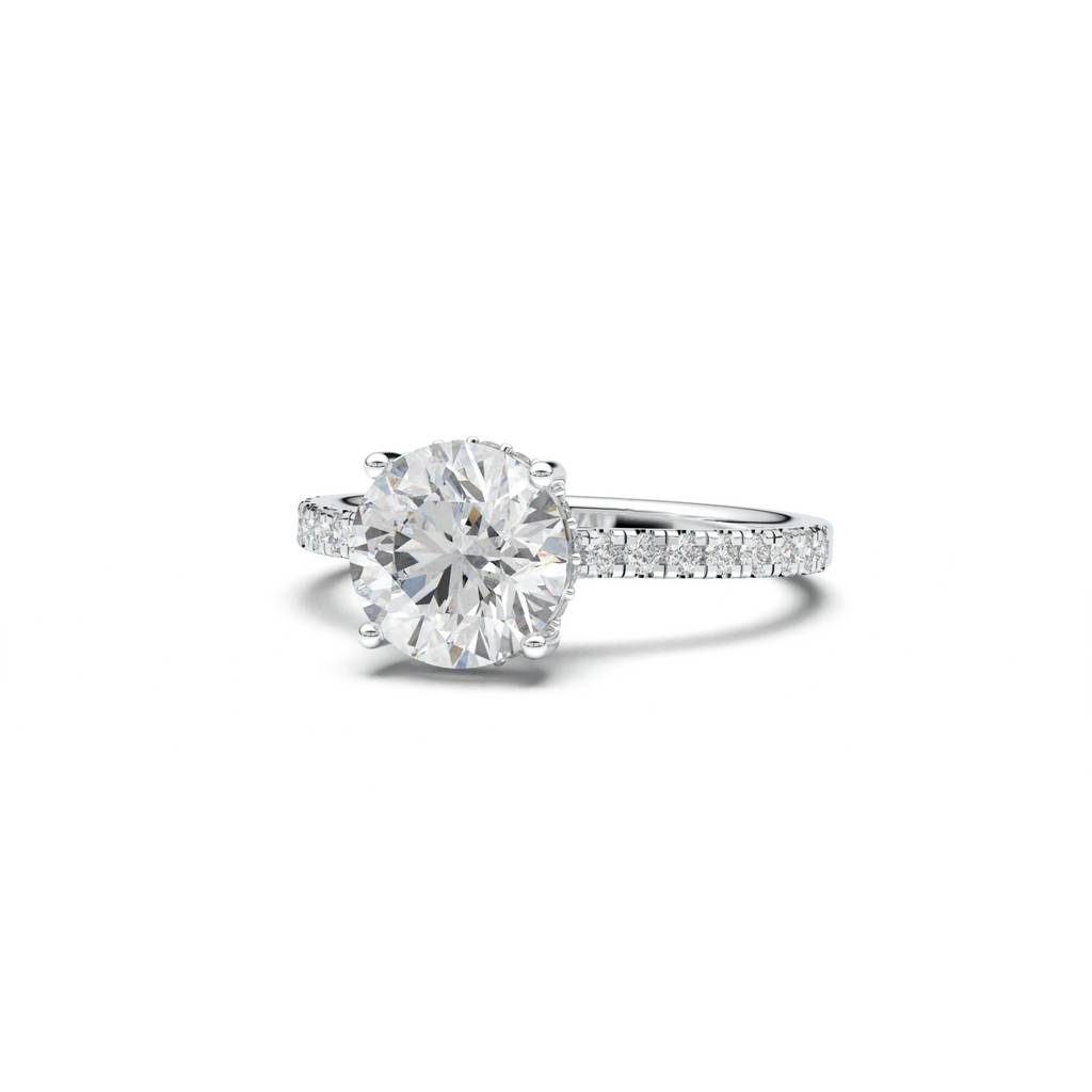 Round Pavé Engagement Ring