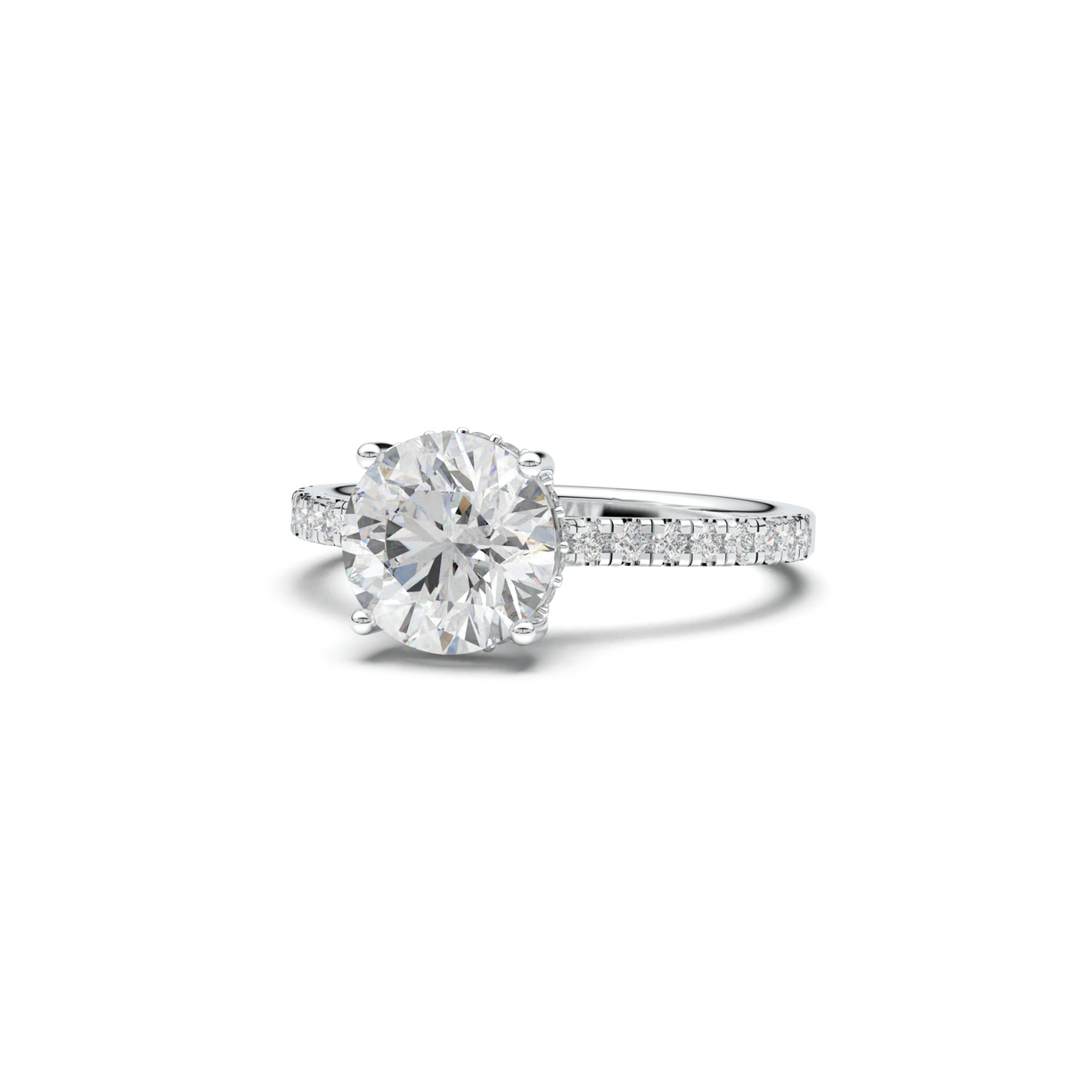 Round Pavé Engagement Ring